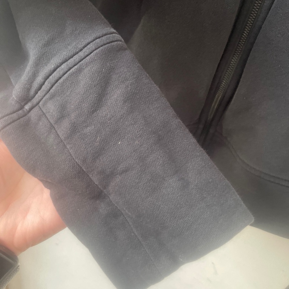 Lululemon Women's Embroidered To You Zip Up Hoodie Black Cotton Terry Size 10 - Picture 6 of 8